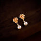“Maple Whisper Freshwater Pearl Earrings – gold-plated sterling silver dangle design”