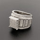 Grid showing multiple ring styles on dark background. Alt: “Men's Moissanite Ring Collection – Gold Hip-Hop.”