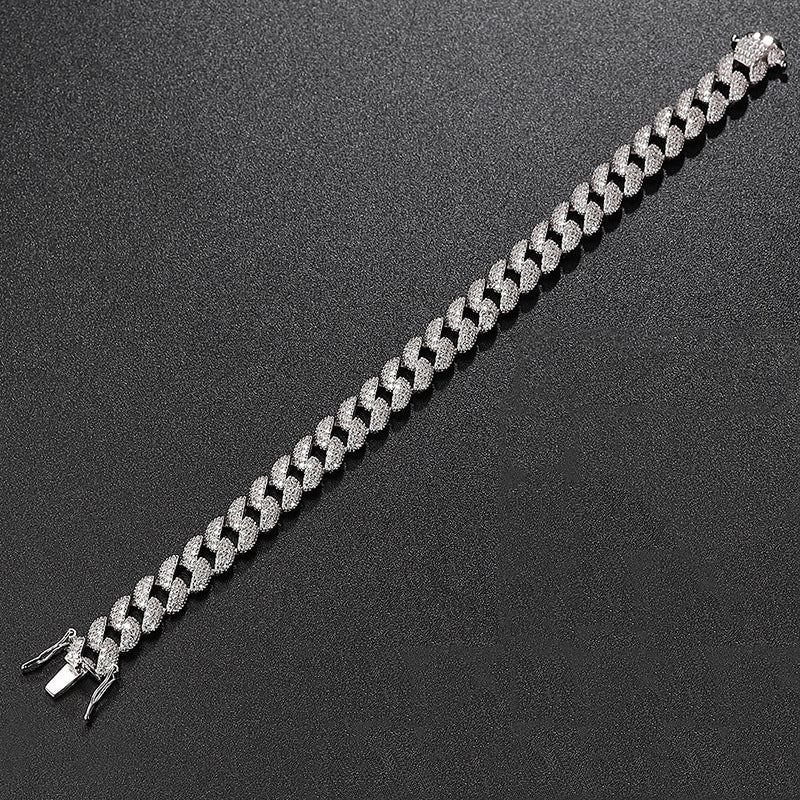 High-definition shot of the bracelet laid flat and fully extended on pure white background.