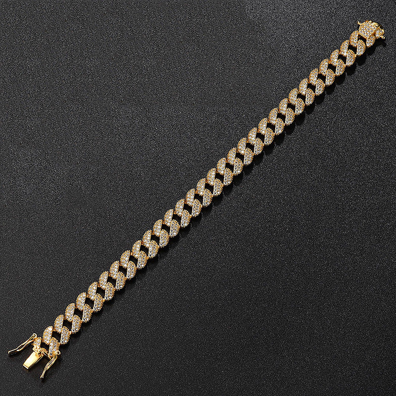 High-definition shot of the bracelet laid flat and fully extended on pure white background.