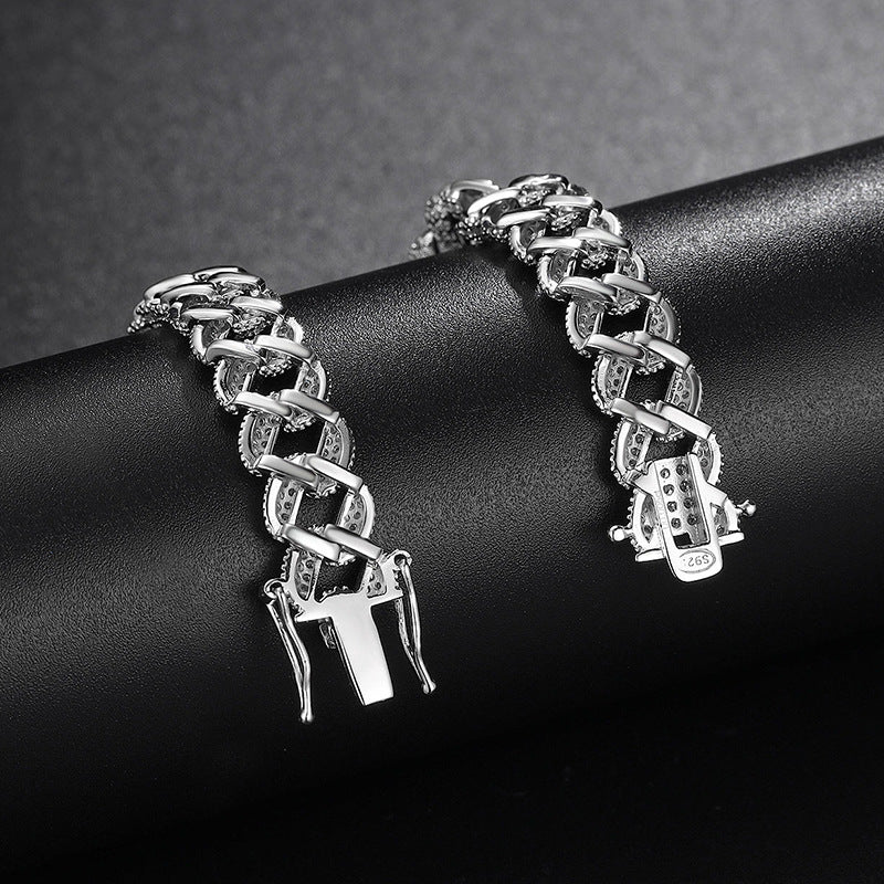 High-definition shot of the bracelet laid flat and fully extended on pure white background.