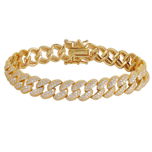 High-definition shot of the bracelet laid flat and fully extended on pure white background.