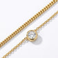 Macro, layered necklaces in 45° diagonal parallel layout, even spacing, mirror-polished gold, bright clean lighting, sharp stone brilliance, white textured background, soft shadow, ultra-detailed.