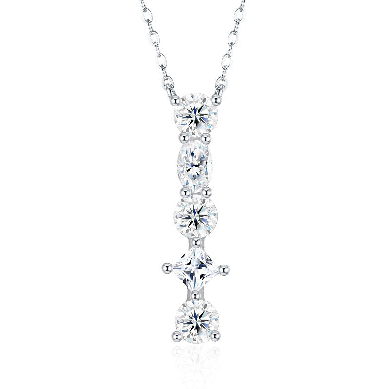 High-definition shot of the necklace laid flat on pure white background.