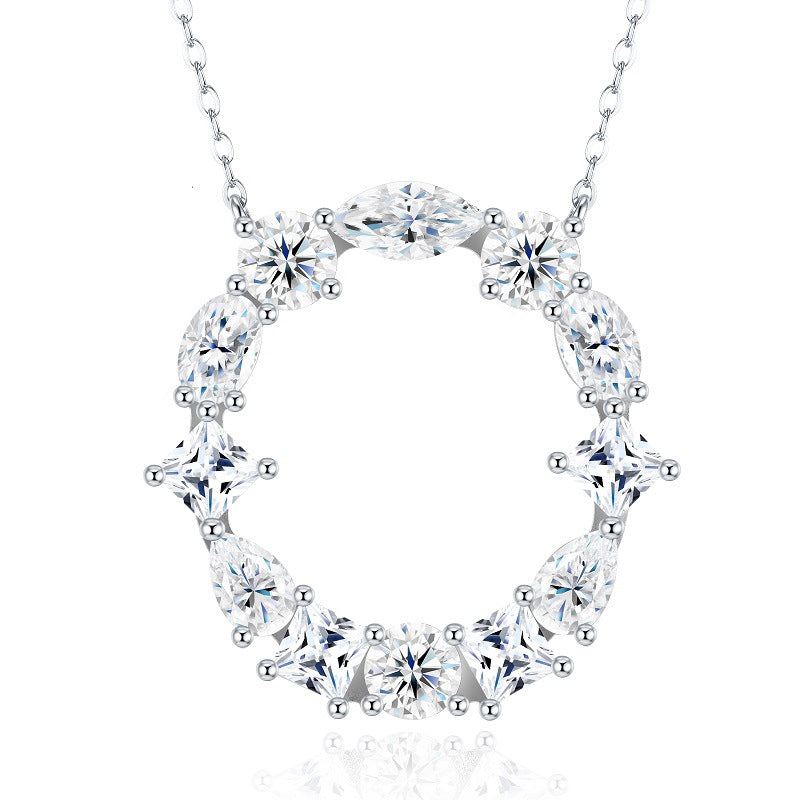 High-definition shot of the necklace laid flat on pure white background.