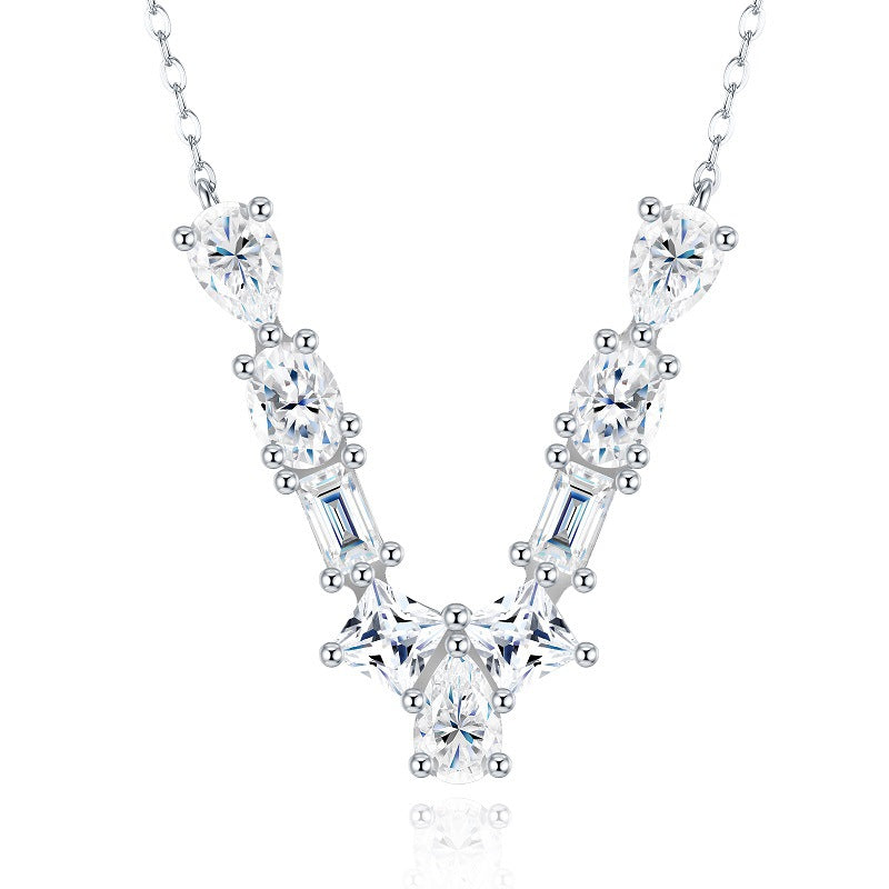 High-definition shot of the necklace laid flat on pure white background.