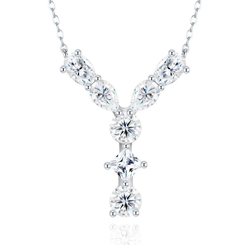 High-definition shot of the necklace laid flat on pure white background.