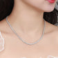 Female Model: Model wearing the necklace on bare skin or with an outfit.