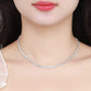 Female Model: Model wearing the necklace on bare skin or with an outfit.