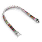 Extreme close-up of a section of the bracelet showing the 5MM tourmaline stones and their individual colors.