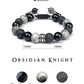 Zerra Obsidian Knight bracelet with measurements and stone types on a white background