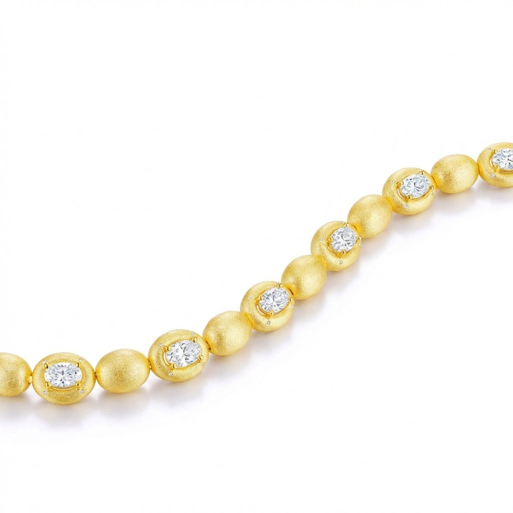 Close-up of bracelet clasp centered on white background, high detail metal, soft shadow-free lighting.