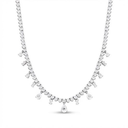 Diamond necklace on a white background