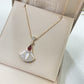 “Petal Grace” Natural Mother-of-Pearl Fan Pendant Necklace 