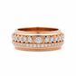 Piaget Possession “Fortune Flow” Spinning Ring | 925 Sterling Silver Paved Zircon Rose gold ring with diamond accents on a white background