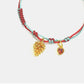 A festive yet refined piece that blends minimalist elegance with warm holiday tones. Handwoven red and green rope embraces a gold-plated 925 silver pinecone charm