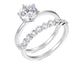 A silver-tone engagement ring with a large round brilliant-cut center stone and a matching diamond-studded band, shown on a clean white background.