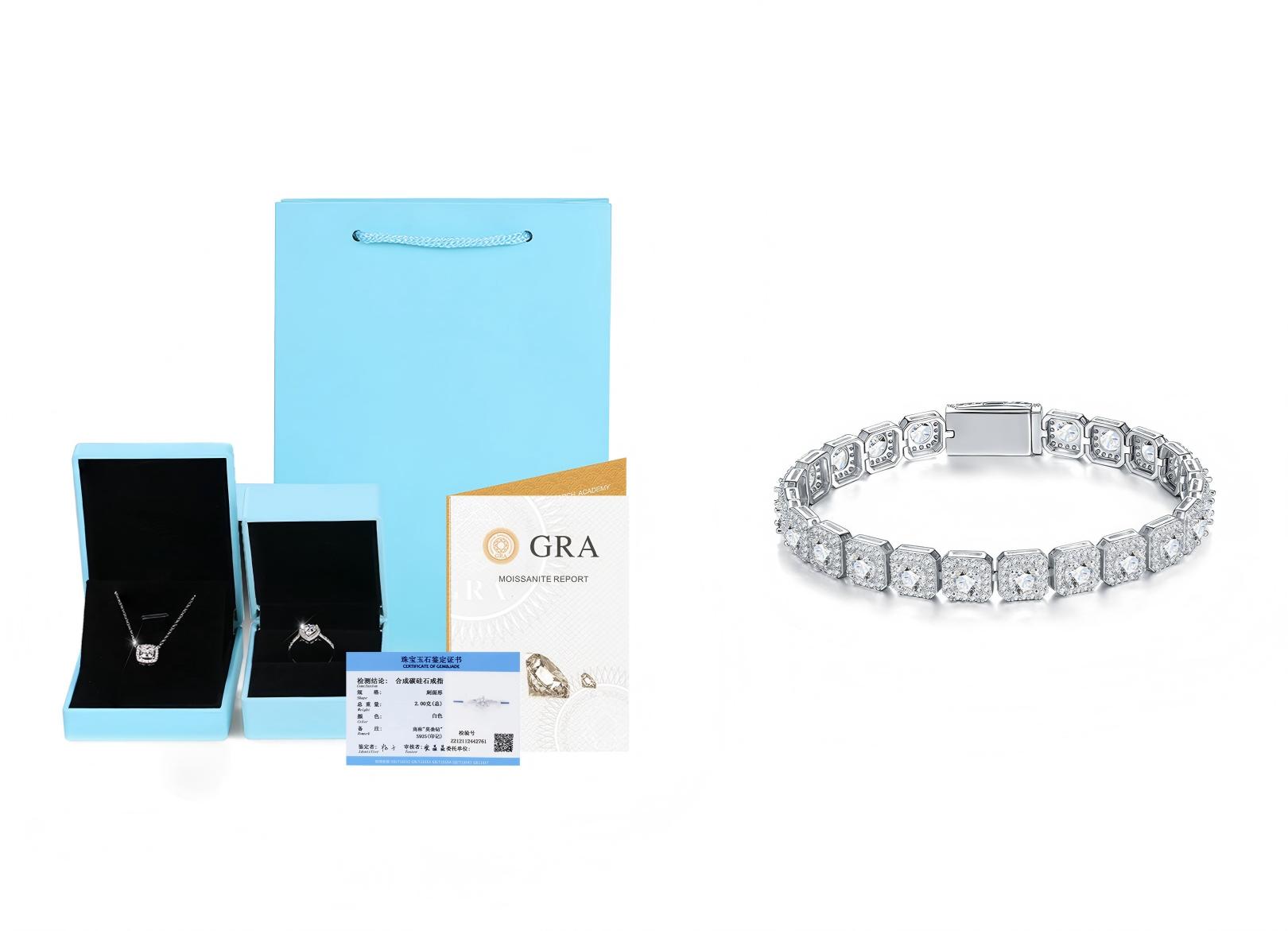 S925 Moissanite clustered halo tennis bracelet by ZERRA showcasing sparkling moissanite stones and elegant design.
