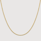 S925 Sterling SilverYuanbao Chain Necklace 1mmGold chain necklace on a light gray background