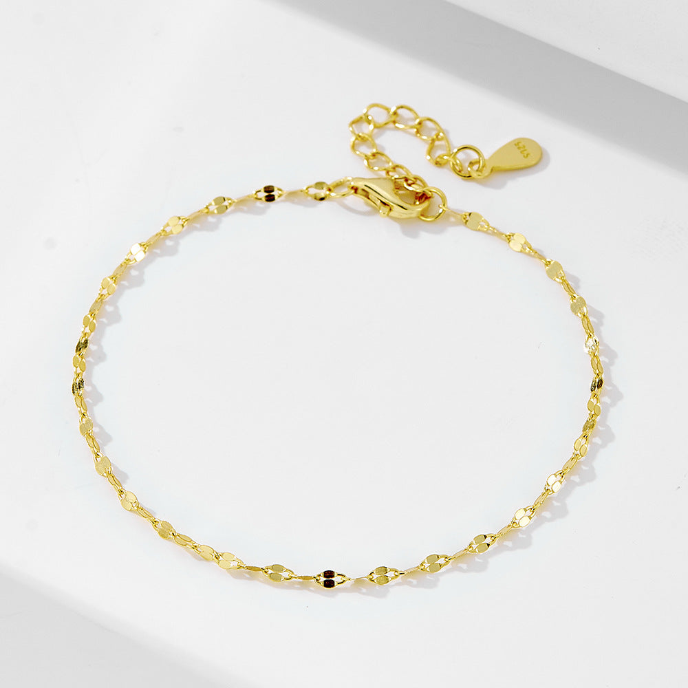 S925 Sterling Silver 14K Gold Plated Lips Bracelet for Women