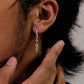 “Unisex amber and turquoise ear cuffs styled on model – vintage ethnic look”