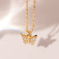 Close-up of Butterfly Pendant with Cubic Zirconia Stones