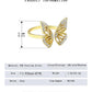 S925 Sterling Silver Butterfly Ring Gold butterfly ring with product information on a white background