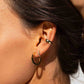 Woman Wearing Minimalist No Piercing Silver Ear Cuff