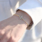 Woman Wearing Minimalist Silver Chain Bracelet INS Style