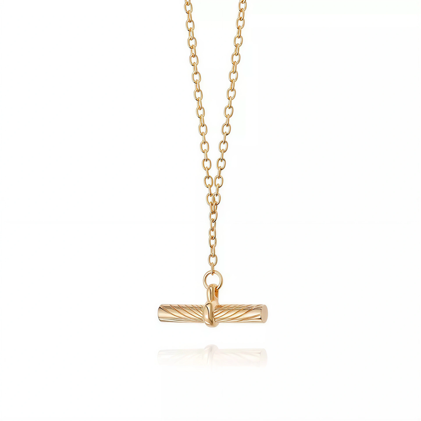 S925 Sterling Silver Cylinder Pendant Necklace on White Background