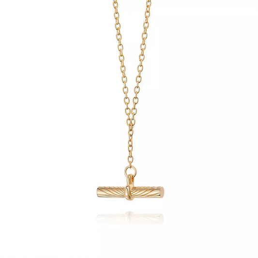 S925 Sterling Silver Cylinder Pendant Necklace on White Background