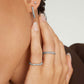 “Side view of S925 silver double bead ring showing refined modern texture”