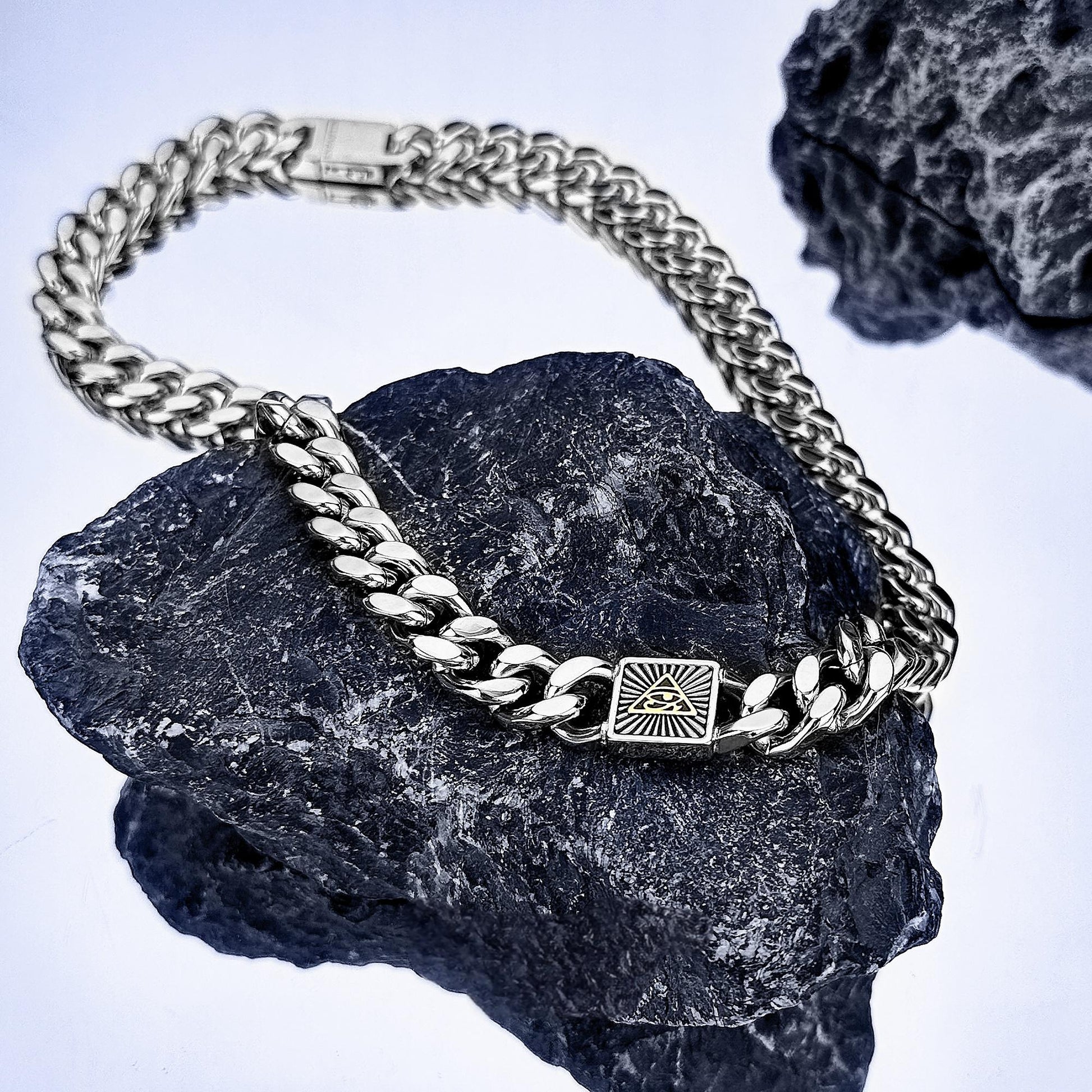 “close-up texture of s925 eye of horus amulet pendant”