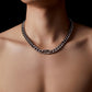 “streetwear men’s silver horus cuban chain with bold hip hop styling”