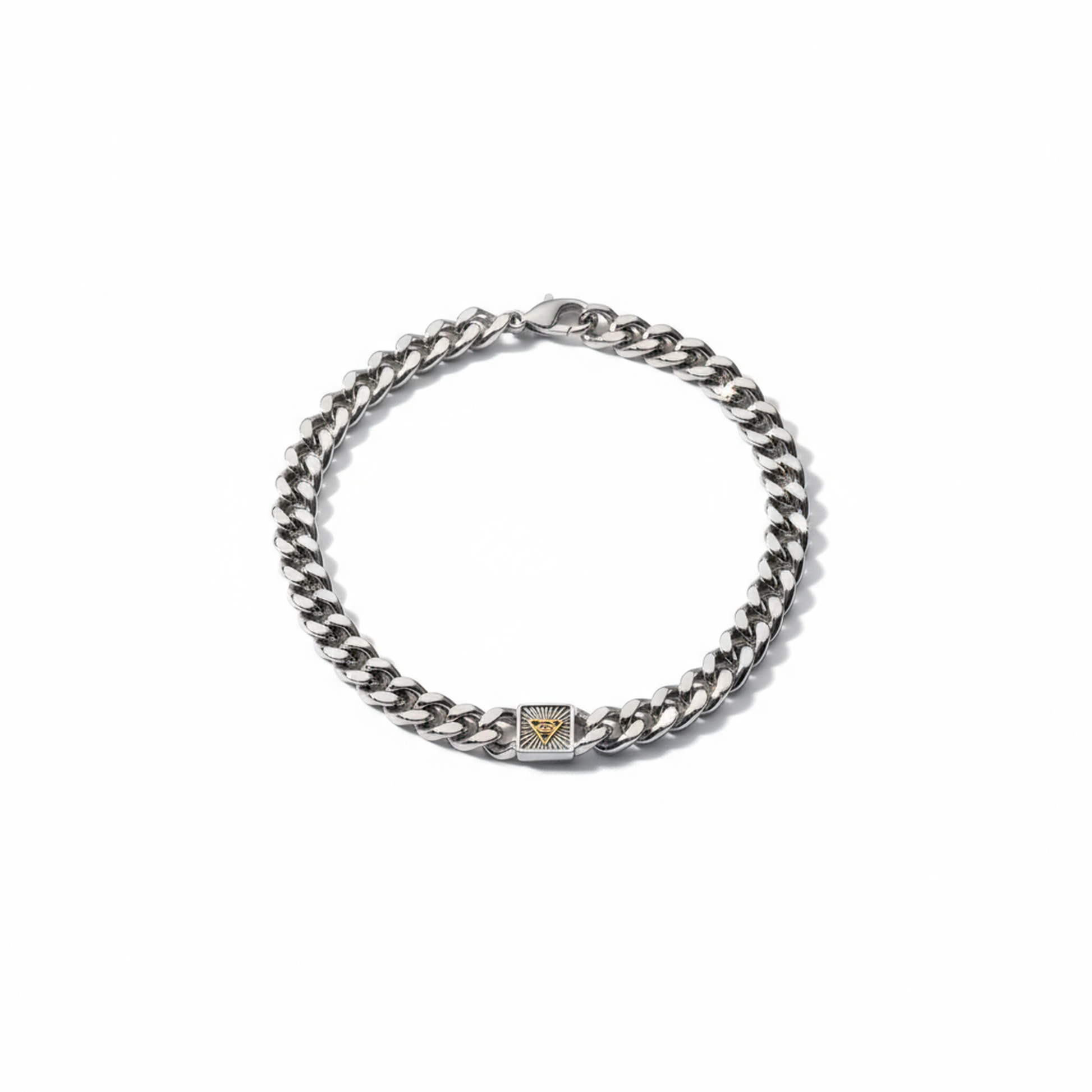 “sterling silver eye of horus pendant with cuban chain for men”