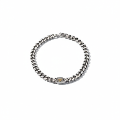 “sterling silver eye of horus pendant with cuban chain for men”