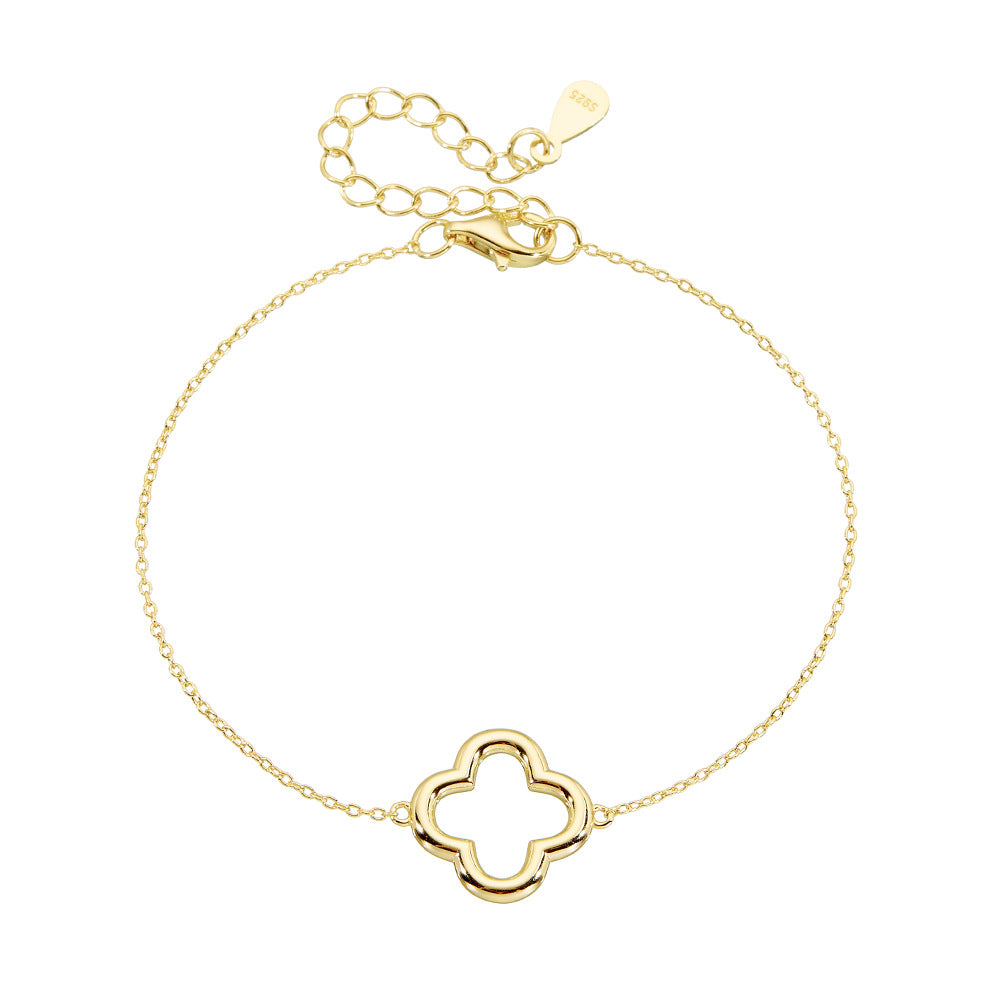 S925 Sterling Silver Four-Leaf Clover Bracelet for Women