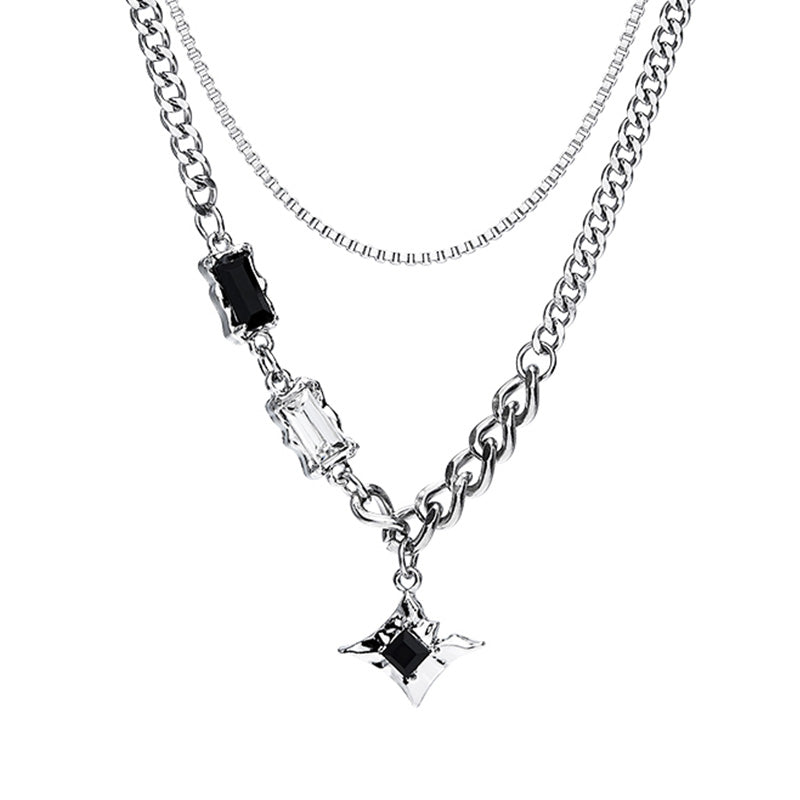 "Minimal masculine sterling silver star pendant necklace for men"