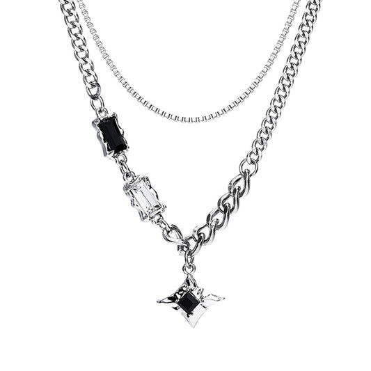 "Minimal masculine sterling silver star pendant necklace for men"