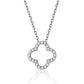 S925 Sterling Silver Four Leaf Clover Necklace on White Background