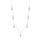 “Silver CZ pendant collarbone necklace on white background”