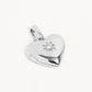 “S925 sterling silver heart locket pendant flat lay on white background”