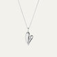 “Minimalist S925 sterling silver heart necklace flat lay on soft background”
