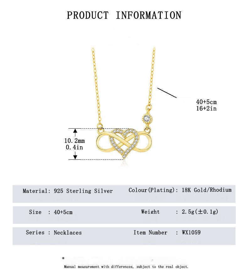 Pendant Size and Chain Length Chart for Heart Necklace