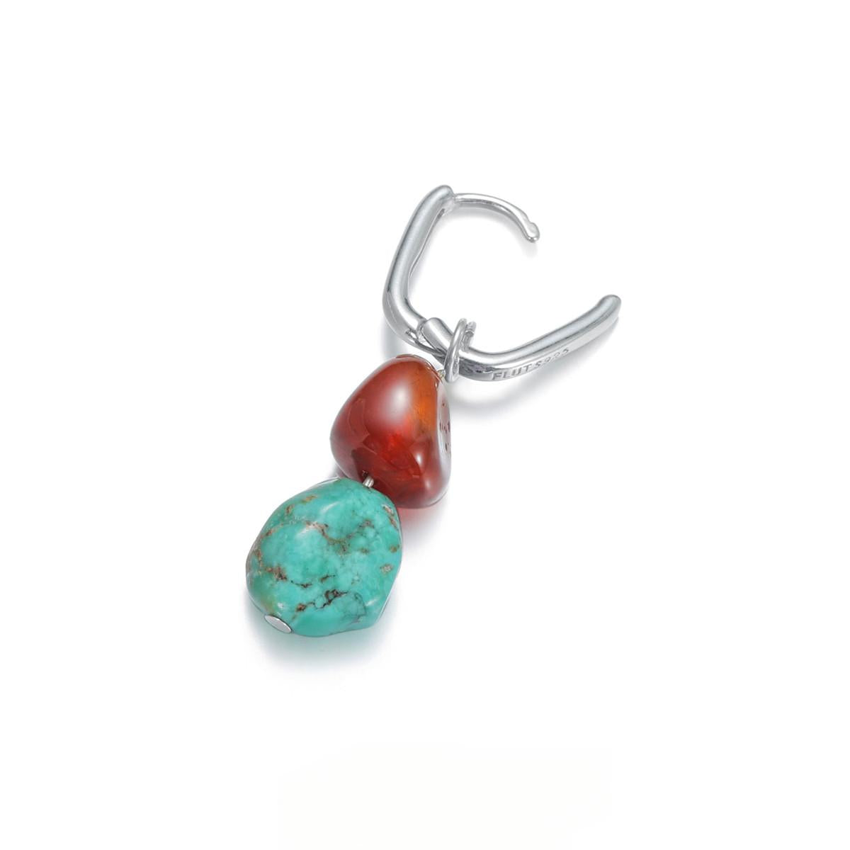 “Handcrafted contrast gemstone earrings – artisan ethnic style”