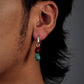 “Unisex red agate and turquoise earrings worn by model – bold ethnic elegance”