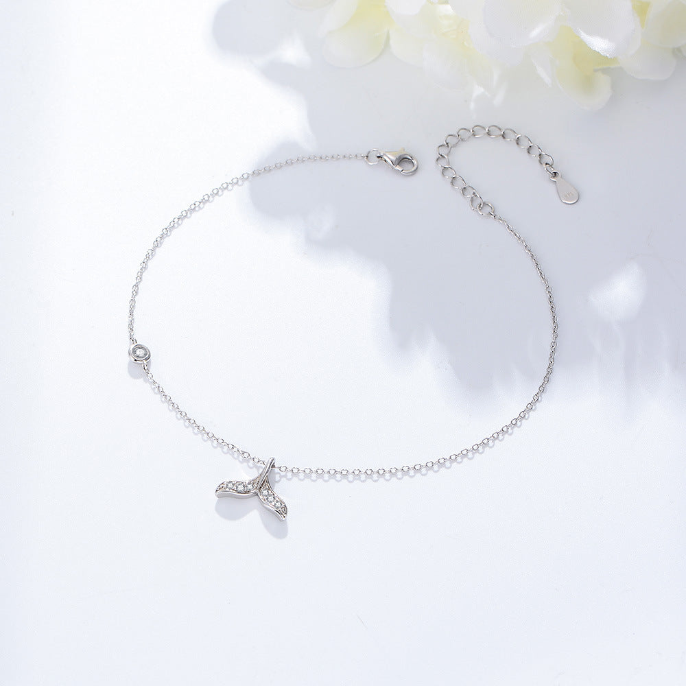 S925 Sterling Silver Mermaid Tail Anklet