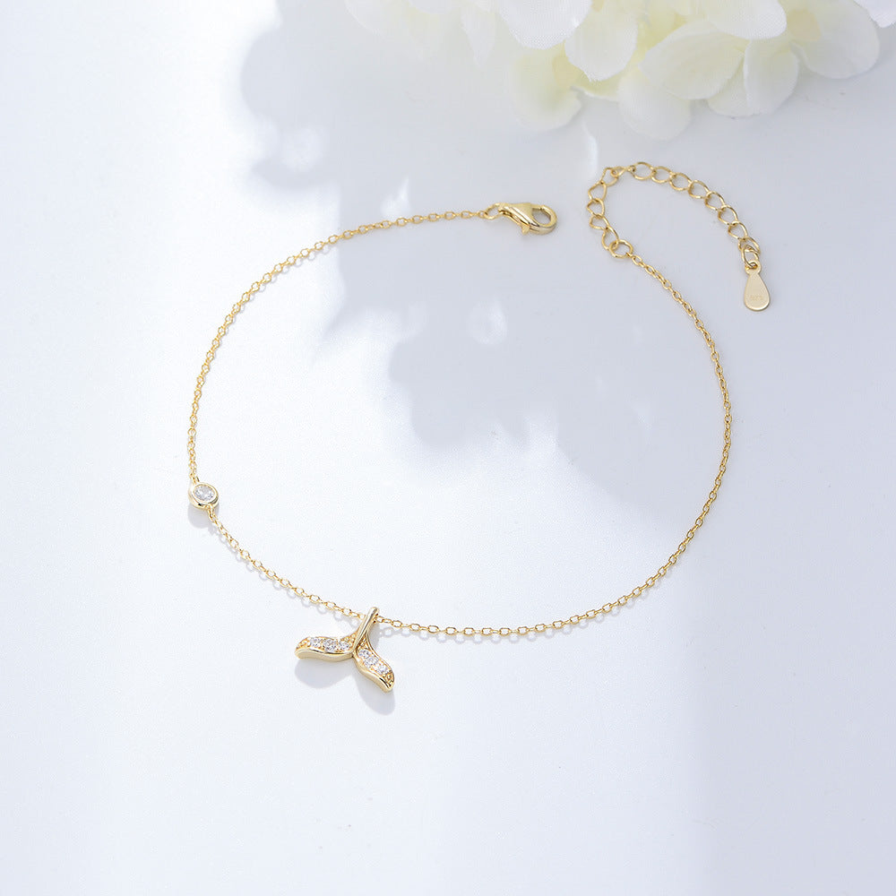 S925 Sterling Silver Mermaid Tail Anklet