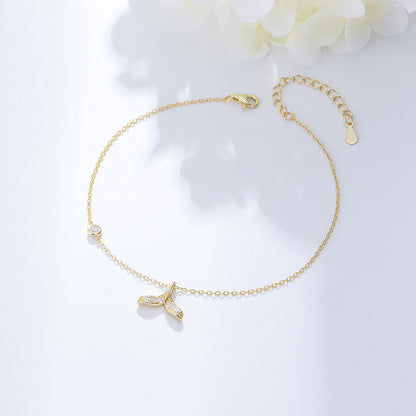 S925 Sterling Silver Mermaid Tail Anklet