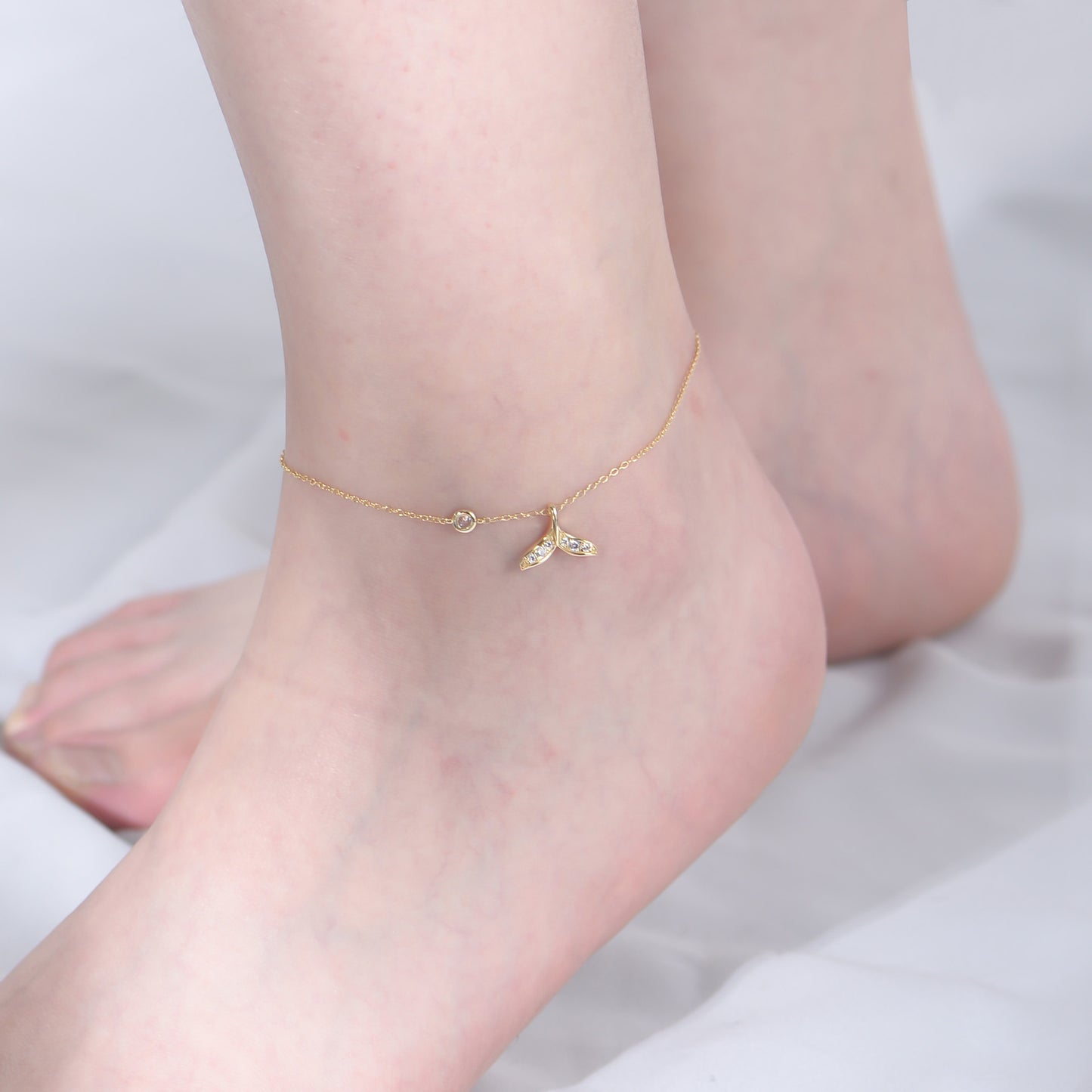 S925 Sterling Silver Mermaid Tail Anklet